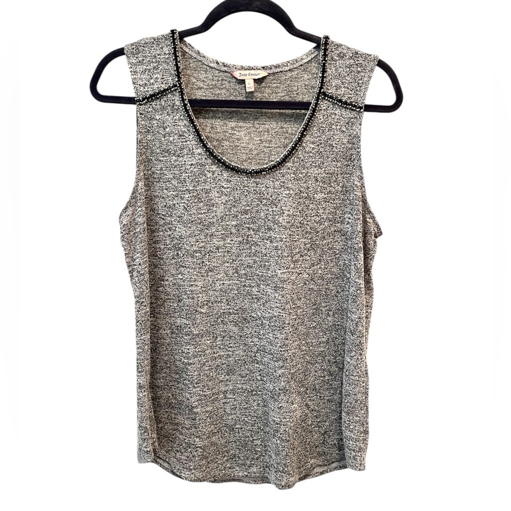 Juicy Couture Gray Tank Top with Beaded Neckline